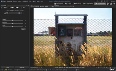 Ursprungsbild, der Screenshot zeigt die Standardeinstellung für den Filter Light EQ